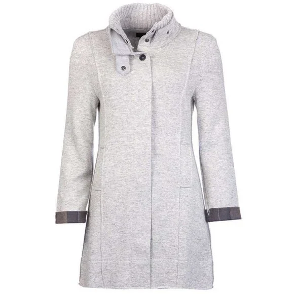 Barbour Millfire Knit Jumper – Light Grey Marl Winter Tartan Wool Blend US 14 - Picture 1 of 13